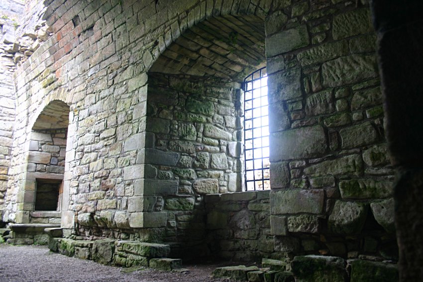 Remains of the vaulted hall in the keep tower.
