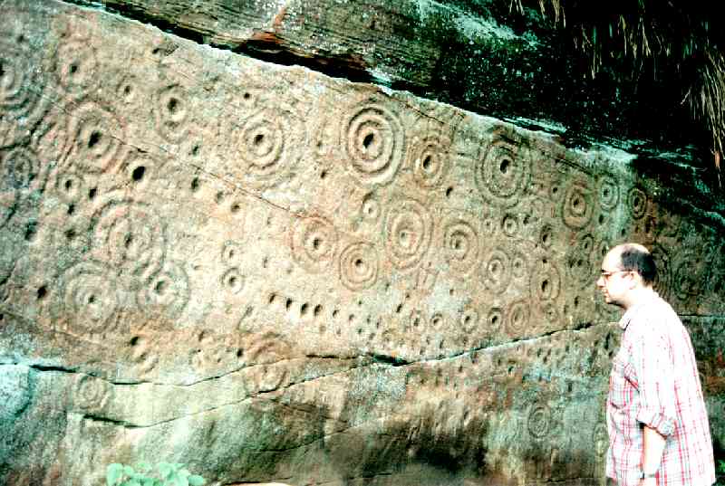  The right-hand face at Ballochmyle with dozens of cup and ring marks.