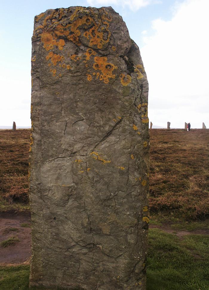 The anvil carving can be just seen about <sup>1</sup>/<sub>5</sub>th the way down from the top of the stone, just left of centre.