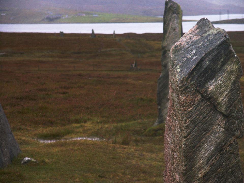 Looking southwest.  Callanish II can be seen in the distance on the shoreline.