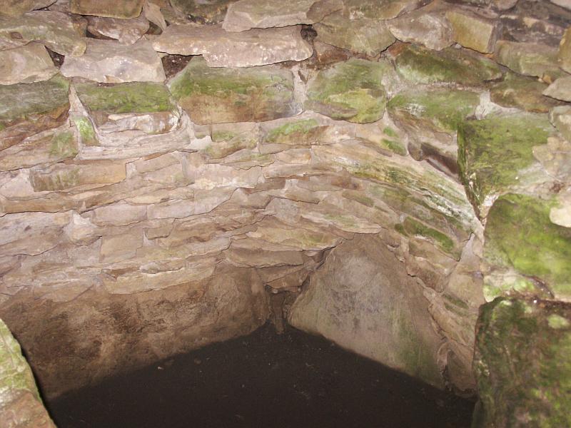 The back and south walls of the main chamber of the northerly "sub-cairn".