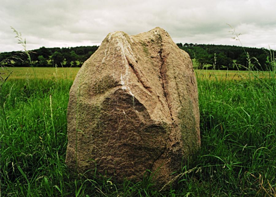 Red granite boulder on the northeastern arc.