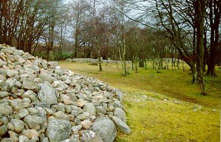 Looking from the South-West passage cairn towards the Ring Cairn and the North-East passage cairn.
