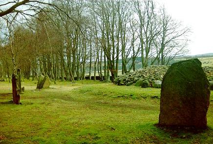The North-East passage cairn from outside the surrounding ring of stones.