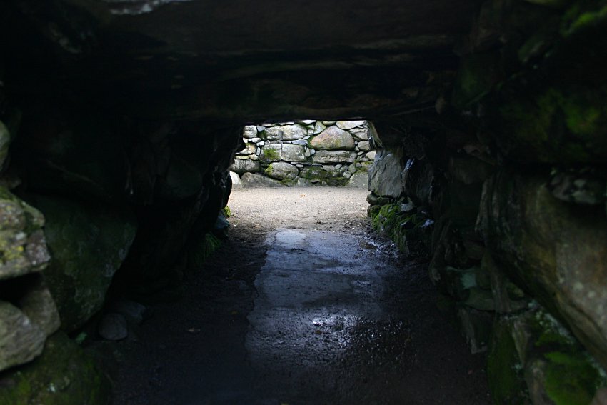 Looking northeast along the passageway into the chamber.