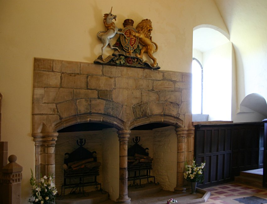The fireplaces at the east end of the lord's hall.