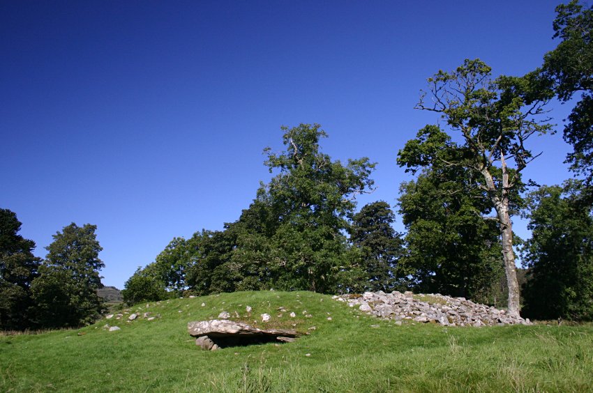 The cairn from the southwest.  A second burial space is very obvious in the near side of the cairn.