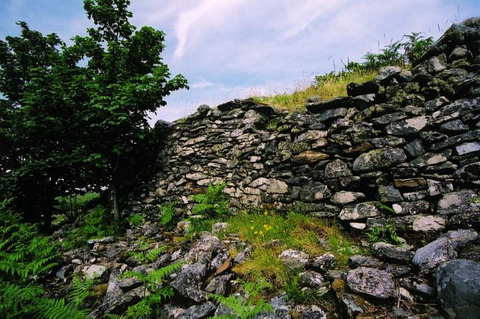 The remains of the western dun wall, looking north.