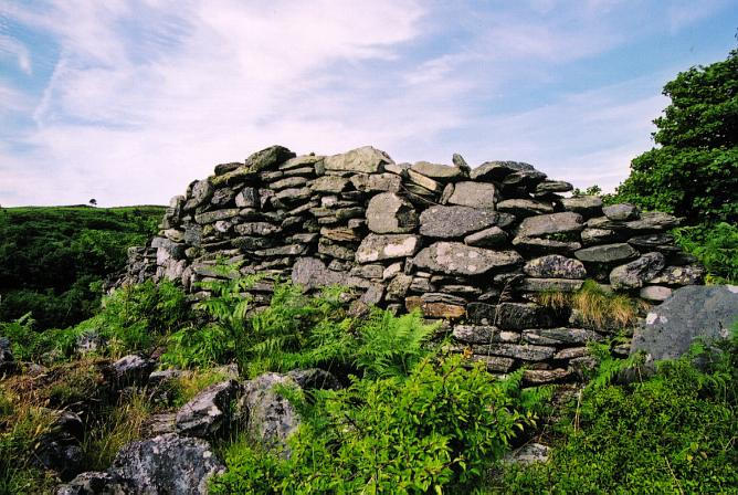 Remains of the southern dun wall, looking northwest.