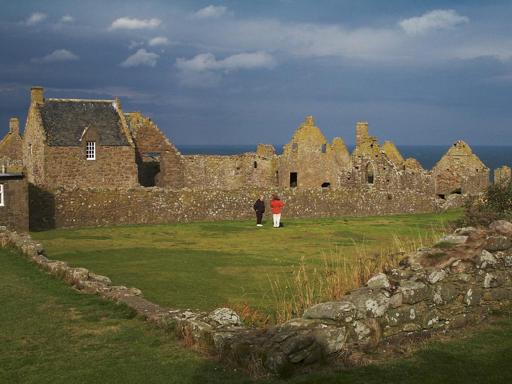 The remains of barracks and the chapel within the castle.