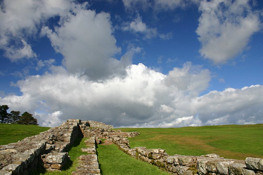 Looking north along defences added to the west wall.