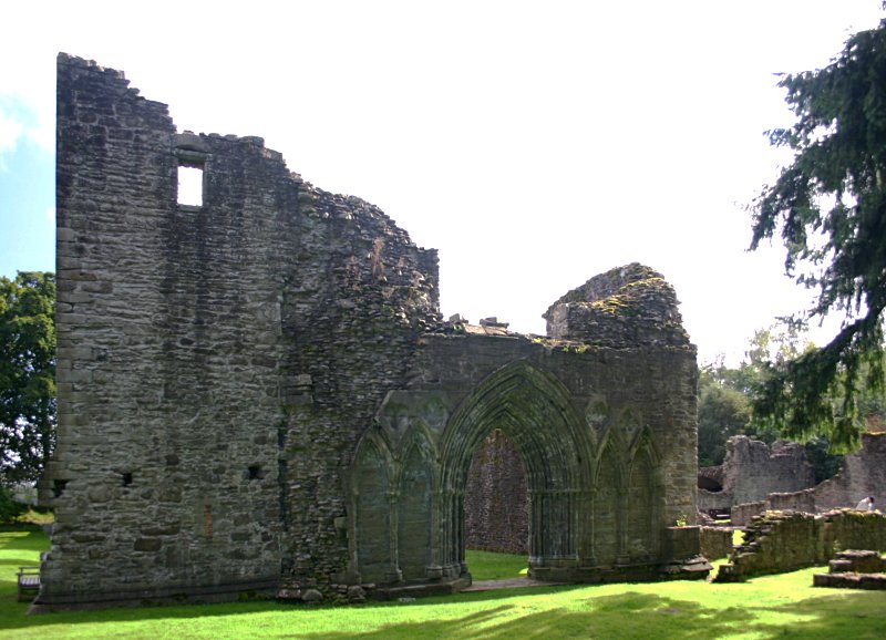 Looking east to the entrance of the nave, with the bell tower to the left of the doorway.