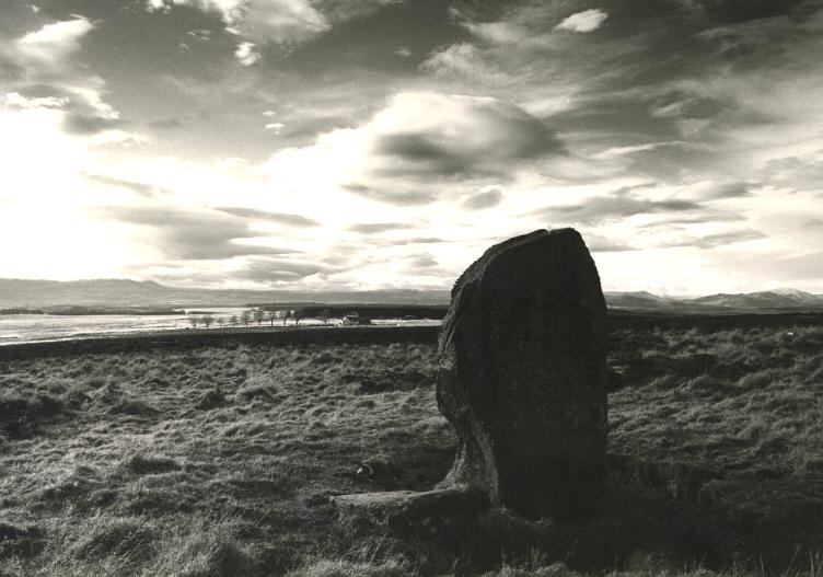 The Wallace stone, looking west to the Trossachs