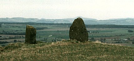  Looking from the North. Does the top of the taller stone match with the West Lomond peak, or is it just a coincidence?